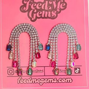 Blue opal + multicolor gems